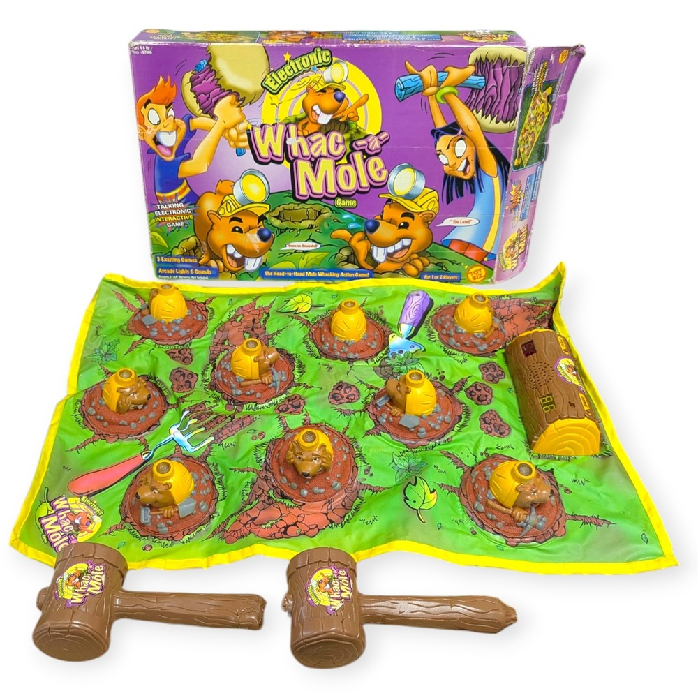 Toy Biz Electronic Whac-A-Mole Arcade Game 1999 Talking Interactive Mat 67000